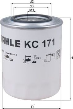 Топливный фильтр Mahle для Mercedes-Benz Arocs 2013-2026. Артикул KC 171