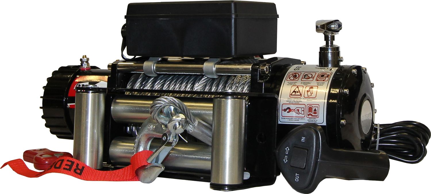 Лебёдка электрическая 12V redBTR HUNTER 9500 lbs 4310 кг (Стальной трос). Артикул 989511