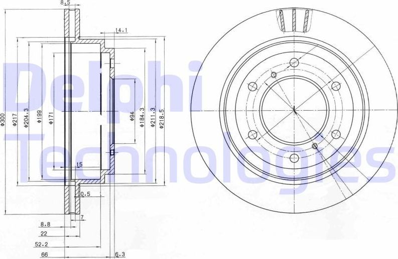 Тормозной диск Delphi. Артикул BG3813