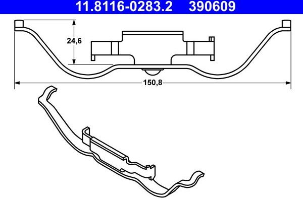 Пружина тормозного суппорта ATE для Land Rover Range Rover III 2002-2012. Артикул 11.8116-0283.2