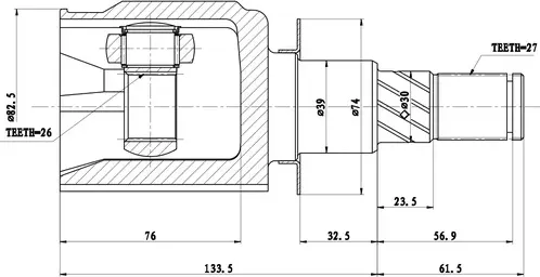 Шрус Внутренний (Zikmar). Артикул Z87606R