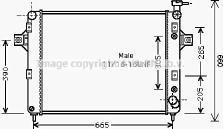 Радиатор охлаждения двигателя AVA для Jeep Grand Cherokee II (WJ) 1999-2005. Артикул JE2044