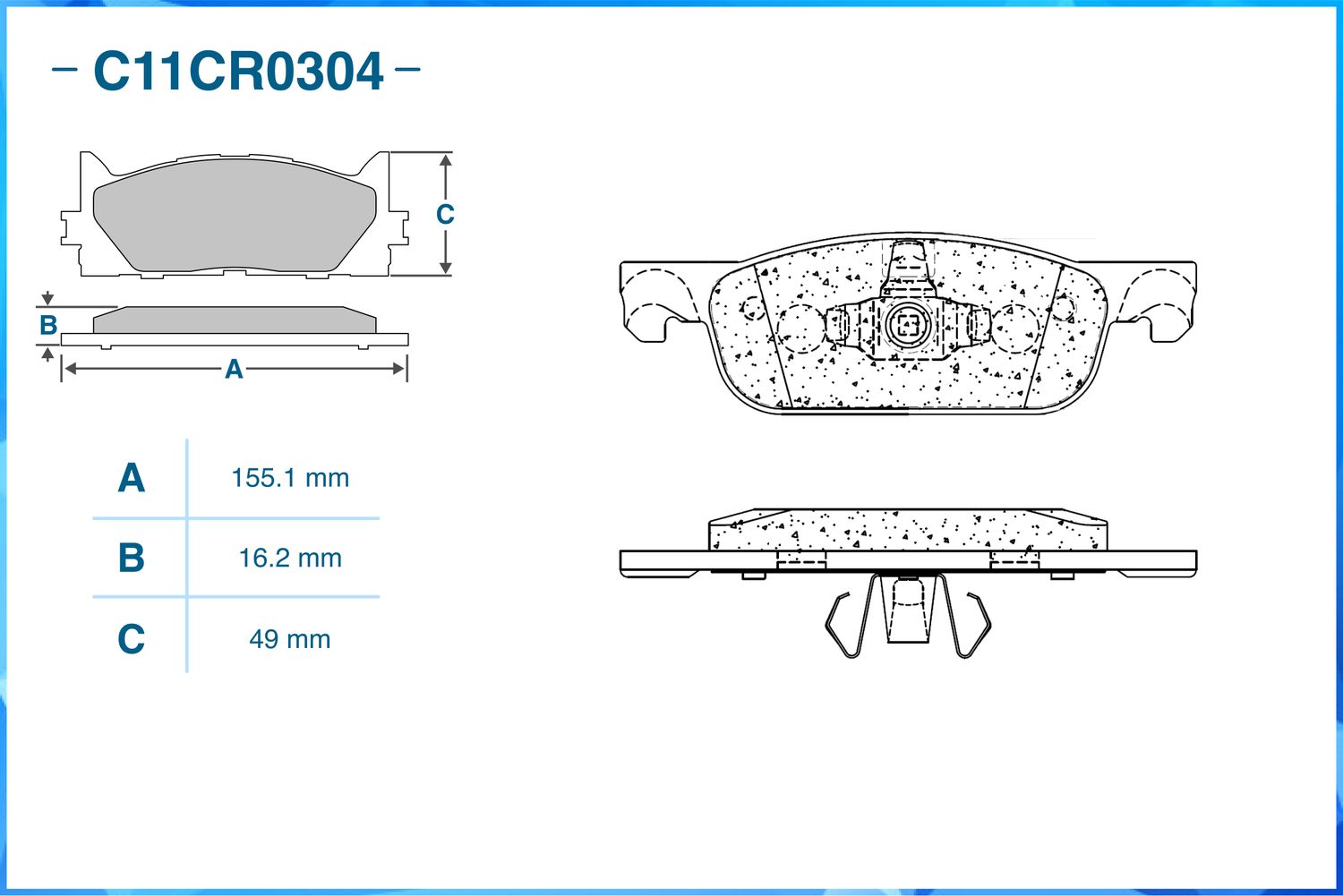 Тормзные колодки передние (Cworks). Артикул C11CR0304