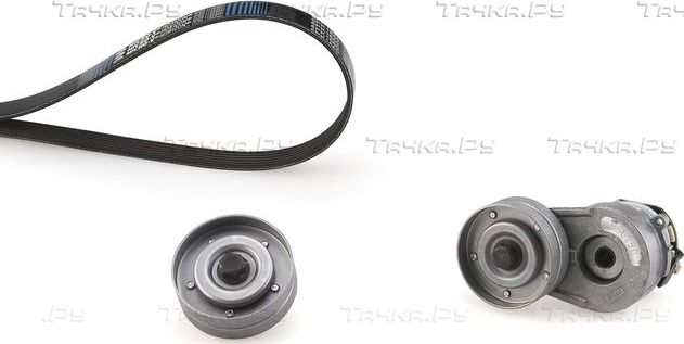 Приводной ремень поликлиновой с роликами (комплект) Gates Micro-V® Kit UNIQUE FIT для Opel Astra G 2000-2004. Артикул K016PK1590XS