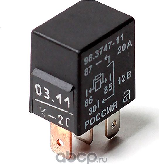 Реле электромагнитное ВАЗ-1118 4-х контактное 20А с резистором АВАР АВАР 9837471 Авар. Артикул 98374711