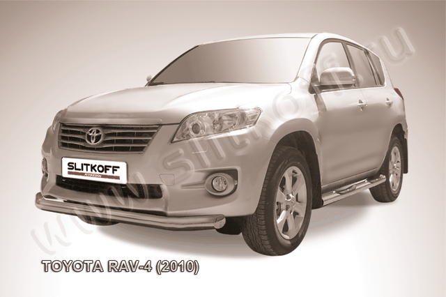 Защита Slitkoff переднего бампера d76 для Toyota RAV4 III 2010-2012. Артикул TR410-004