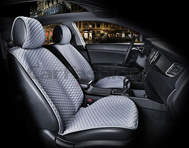 Накидки универсальные CarFashion Palermo на передние сидения авто, цвет Серый/Серый. Артикул 21875