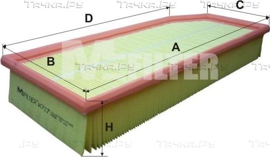 Воздушный фильтр MFilter для Mercedes-Benz C-Класс II (W203, CL203) 2000-2007. Артикул K 717
