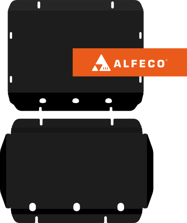 Защита Alfeco для картера (2 части) Cadillac Escalade IV 2014-2020. Артикул ALF.37.06