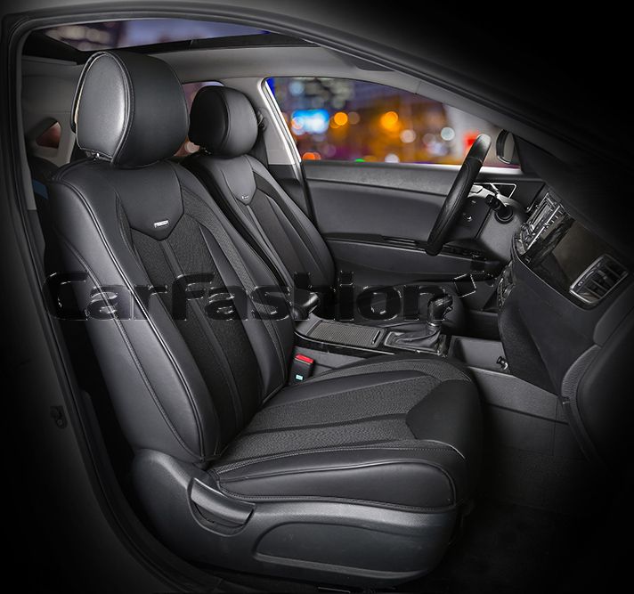 Накидки универсальные CarFashion Urban на переднее сидения авто, цвет Черный/Черный/Черный. Артикул 21968