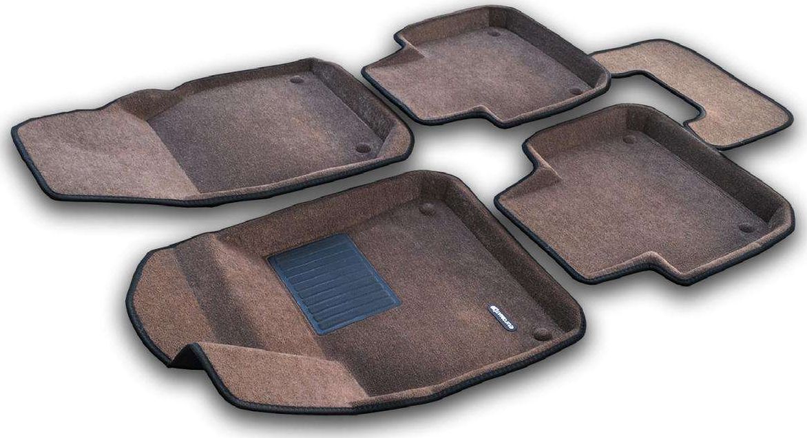 Коврики текстильные Euromat 3D Business для салона Porsche Cayenne III 2018-2026 Коричневые. Артикул EMC3D-004106R