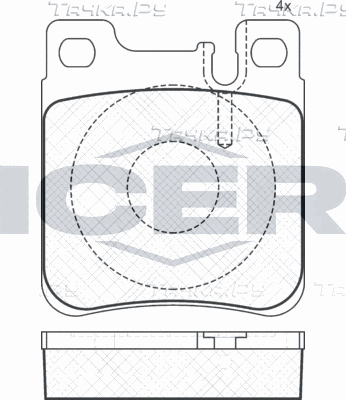 Тормозные колодки Icer задние для Mercedes-Benz S-Класс IV (W220) 1998-2005. Артикул 180976