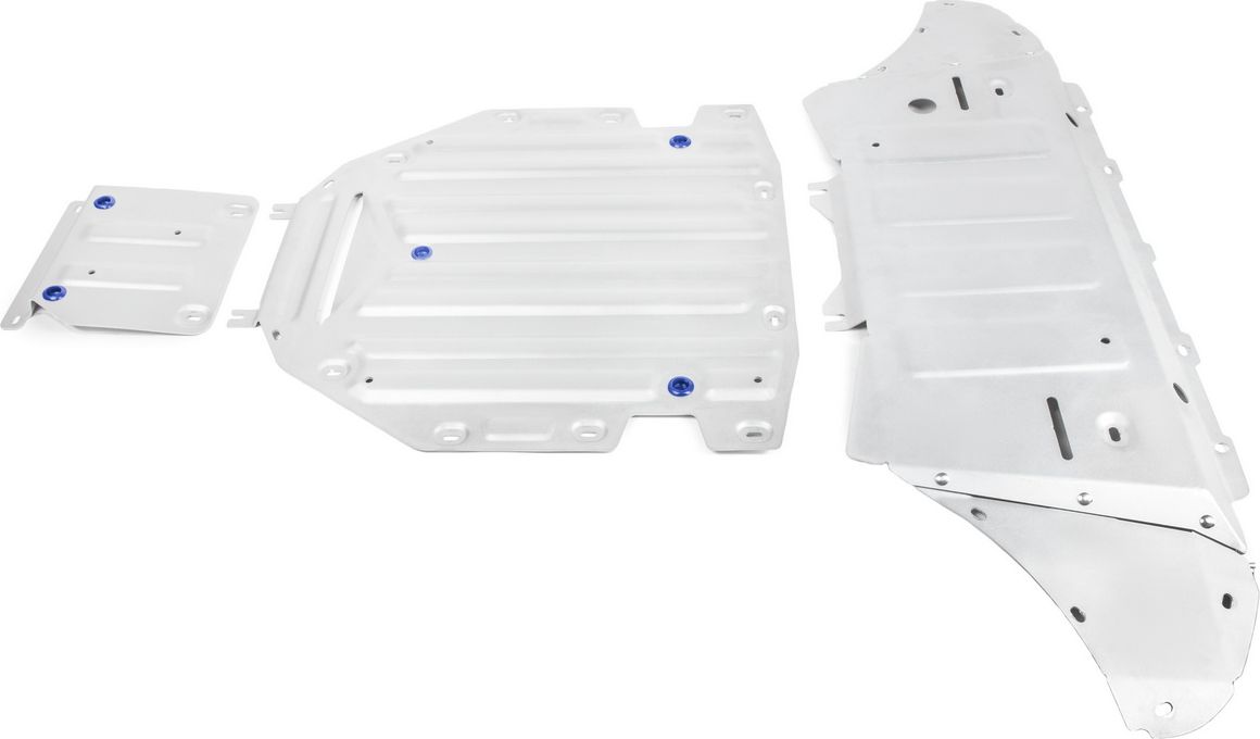 Защита алюминиевая Rival для картера, КПП и РК Audi Q8 2018-2026. Артикул K333.0348.1