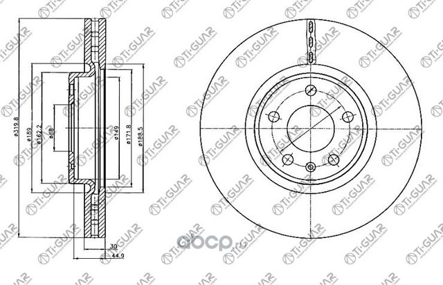 Диск тормозной (TI-Guar). Артикул TG8R0615301C