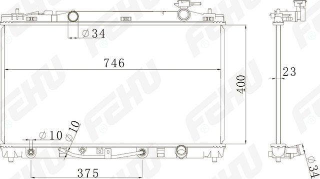 Радиатор охлаждения (сборный) для Toyota Camry (XV40) (07-) M/A (Fehu). Артикул frc1145m