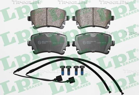 Тормозные колодки LPR задние для Volkswagen Phaeton I 2002-2016. Артикул 05P1398A