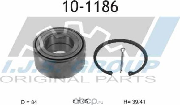 10-1186_к-кт подшипника ступ. пер!/ Hyundai Sonata/XG 2.0/2.5/2.7/3.0/3.5 98 (IJS). Артикул 101186