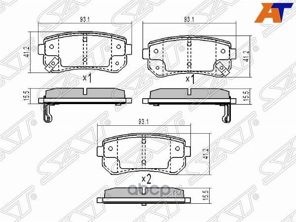 Колодки тормозные RR KIA RIO 05-11CEED 06-CERATO (SAT). Артикул ST583021MA00