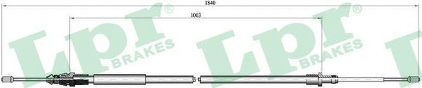 Трос ручника (тросик ручного тормоза) LPR задний для Citroen C3 I 2002-2010. Артикул C0099B
