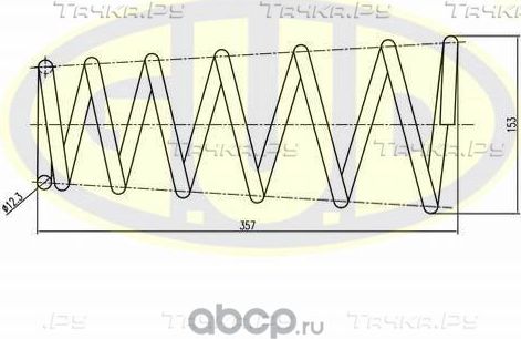 Пружина подвески G.U.D. задняя для Kia Cerato I 2004-2009. Артикул GCS244216