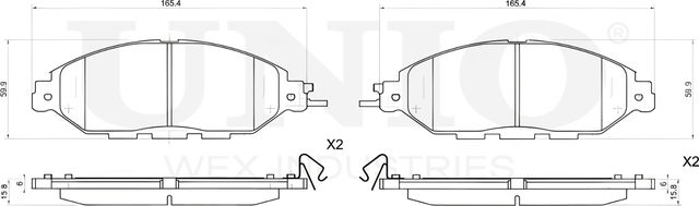Колодки тормозные дисковые, комплект (Unio). Артикул BRP-20458