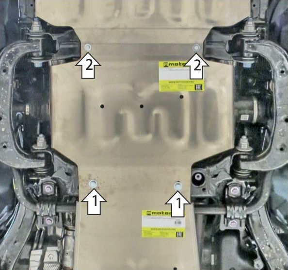 Защита алюминиевая Мотодор для картера и пер. дифференциала Toyota Land Cruiser Prado 250 2024-2026. Артикул 32532