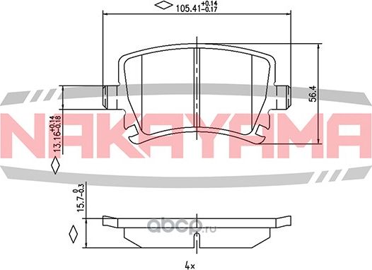 Колодки тормозные (Nakayama). Артикул P0896NY
