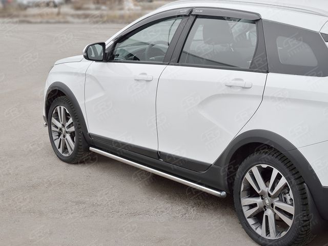 Защита порогов RusStal труба d42 (вариант 3) для Lada Vesta SW Cross 2017-2026. Артикул LVT-0028503