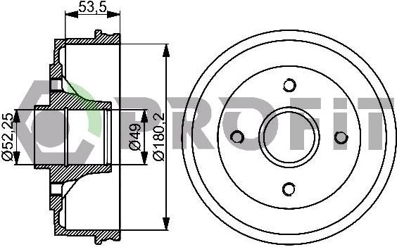Тормозной барабан Profit. Артикул 5020-0075