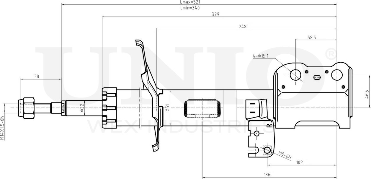 Амортизатор подвески (Unio). Артикул SAB-10150