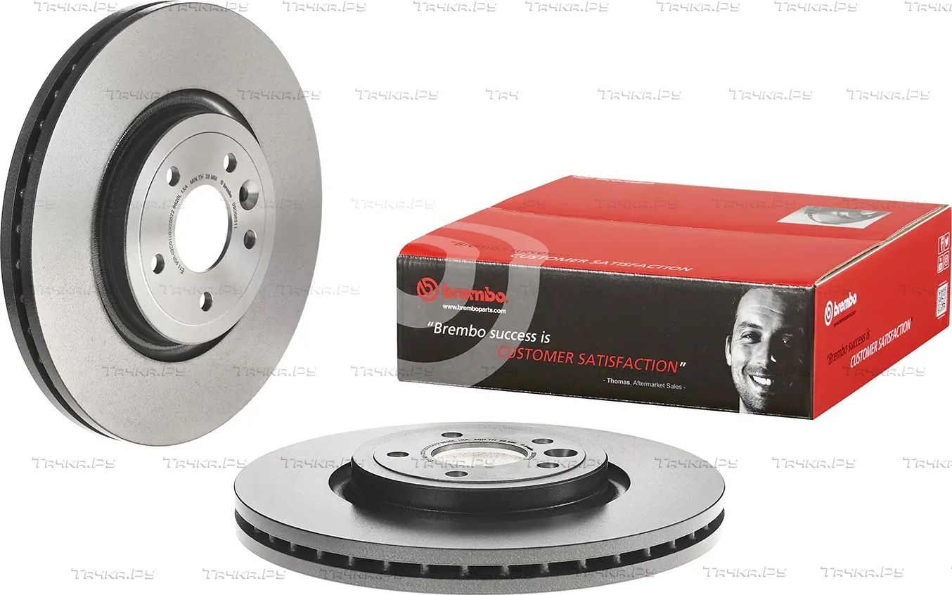 Тормозной диск Brembo PRIME LINE - UV Coated передний для Jaguar XF II 2015-2026. Артикул 09.D063.11