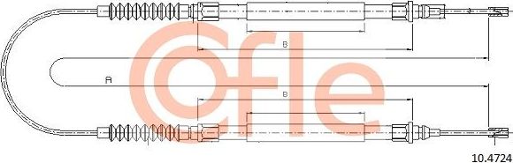 Трос ручника (тросик ручного тормоза) Cofle. Артикул 10.4724