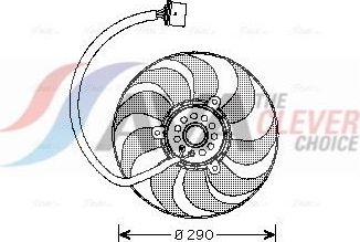 Вентилятор радиатора двигателя AVA для Volkswagen Fox I 2005-2009. Артикул VN7520