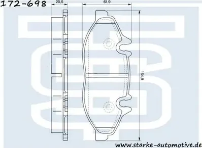 Колодки тормозные передние (Starke). Артикул 172698