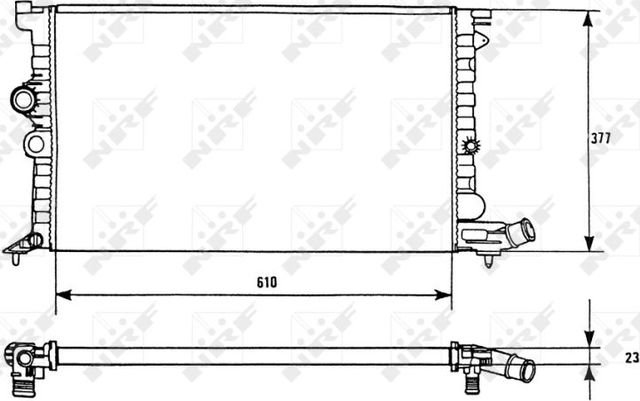 Радиатор охлаждения двигателя NRF (алюминий) для Citroen Xantia I 1994-1998. Артикул 58946