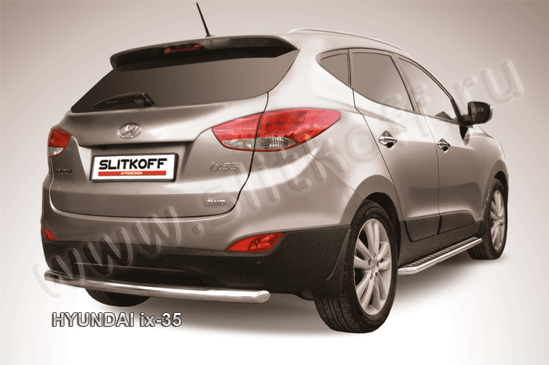 Защита Slitkoff заднего бампера d57 для Hyundai ix35 2009-2026. Артикул Hix35-009