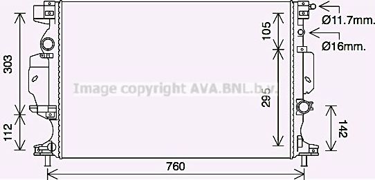 Радиатор охлаждения двигателя AVA для Ford S-MAX II 2015-2026. Артикул FD2642