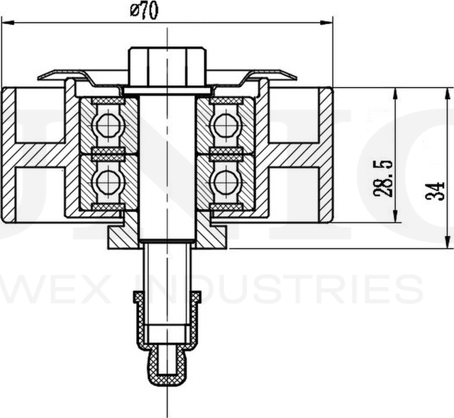 Ролик поликлинового ремня направляющий (Unio). Артикул TNS-10237