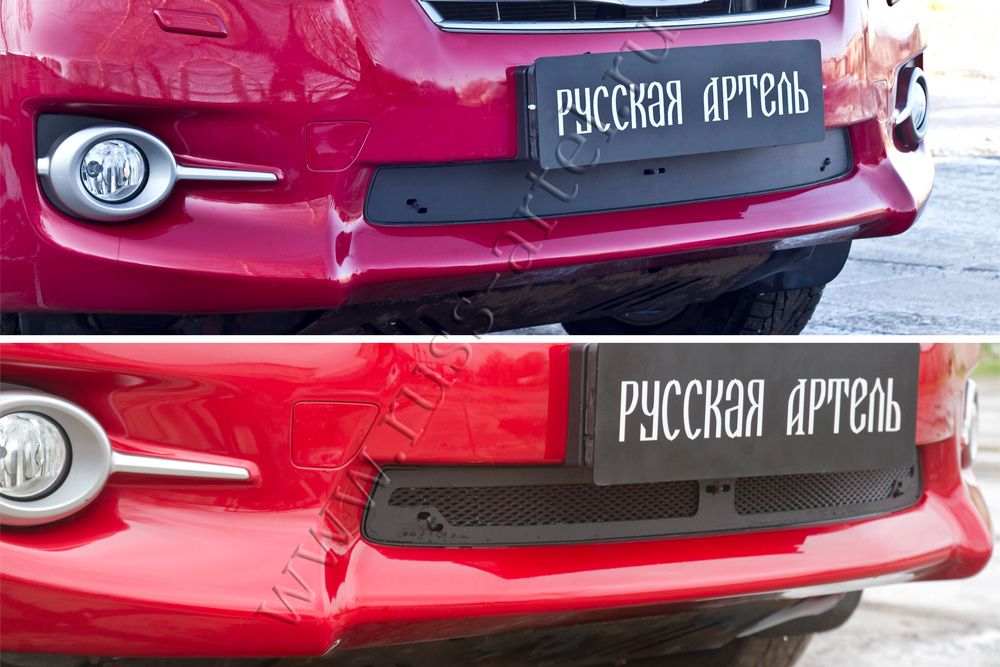Защитная сетка и заглушка Русская Артель решетки переднего бампера для Toyota RAV4 III 2010-2014 рестайлинг. Артикул SRT-135902