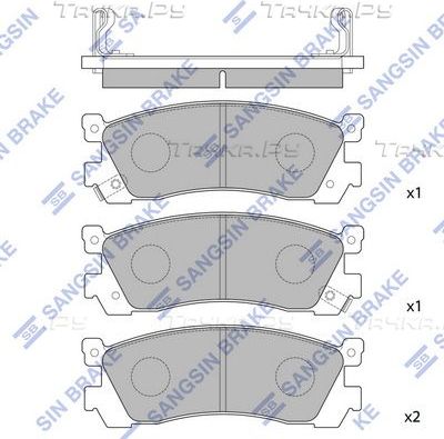 Тормозные колодки Sangsin Hi-Q. Артикул SP1060-R
