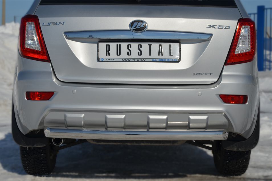Защита RusStal заднего бампера d76 дуга для Lifan X60 2012-2016. Артикул LFZ-001244
