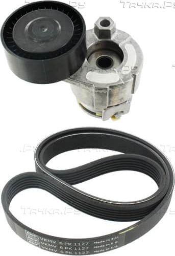 Приводной ремень поликлиновой с роликами (комплект) SKF для Dacia Sandero I 2008-2012. Артикул VKMA 36179