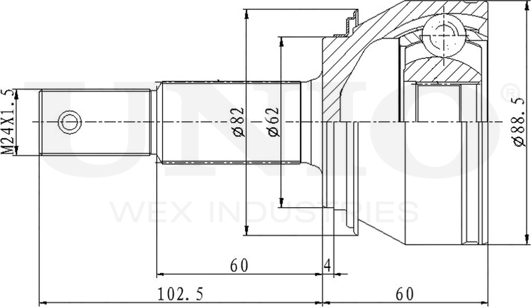 ШРУС наружный (Unio). Артикул CVJ-20093
