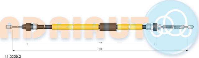 Трос ручника (тросик ручного тормоза) Adriauto задний правый для Renault Modus I 2004-2012. Артикул 41.0209.2