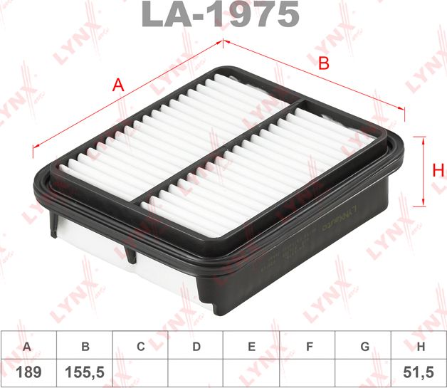 Воздушный фильтр LYNXauto. Артикул LA-1975