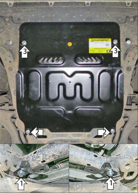 Защита Мотодор для картера, КПП Honda Stepwgn V 2015-2022. Артикул 70813