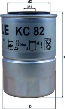 Топливный фильтр Mahle. Артикул KC 82D