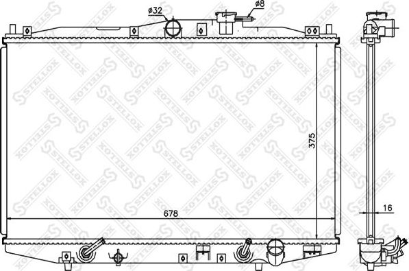 Радиатор охлаждения двигателя Stellox для Honda Accord VI 1998-2003. Артикул 10-26086-SX