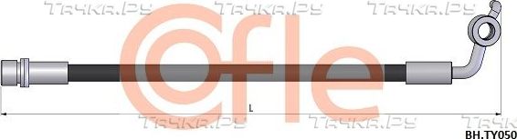 Тормозной шланг Cofle передний левый для Toyota HiAce H100 1995-2012. Артикул 92.BH.TY050