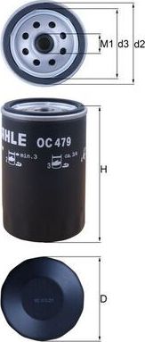 Масляный фильтр Mahle для LTI TX I 2006-2002. Артикул OC 479